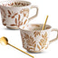 Tazas cerámica 11oz 2 pzas set café 3D para té capuchino