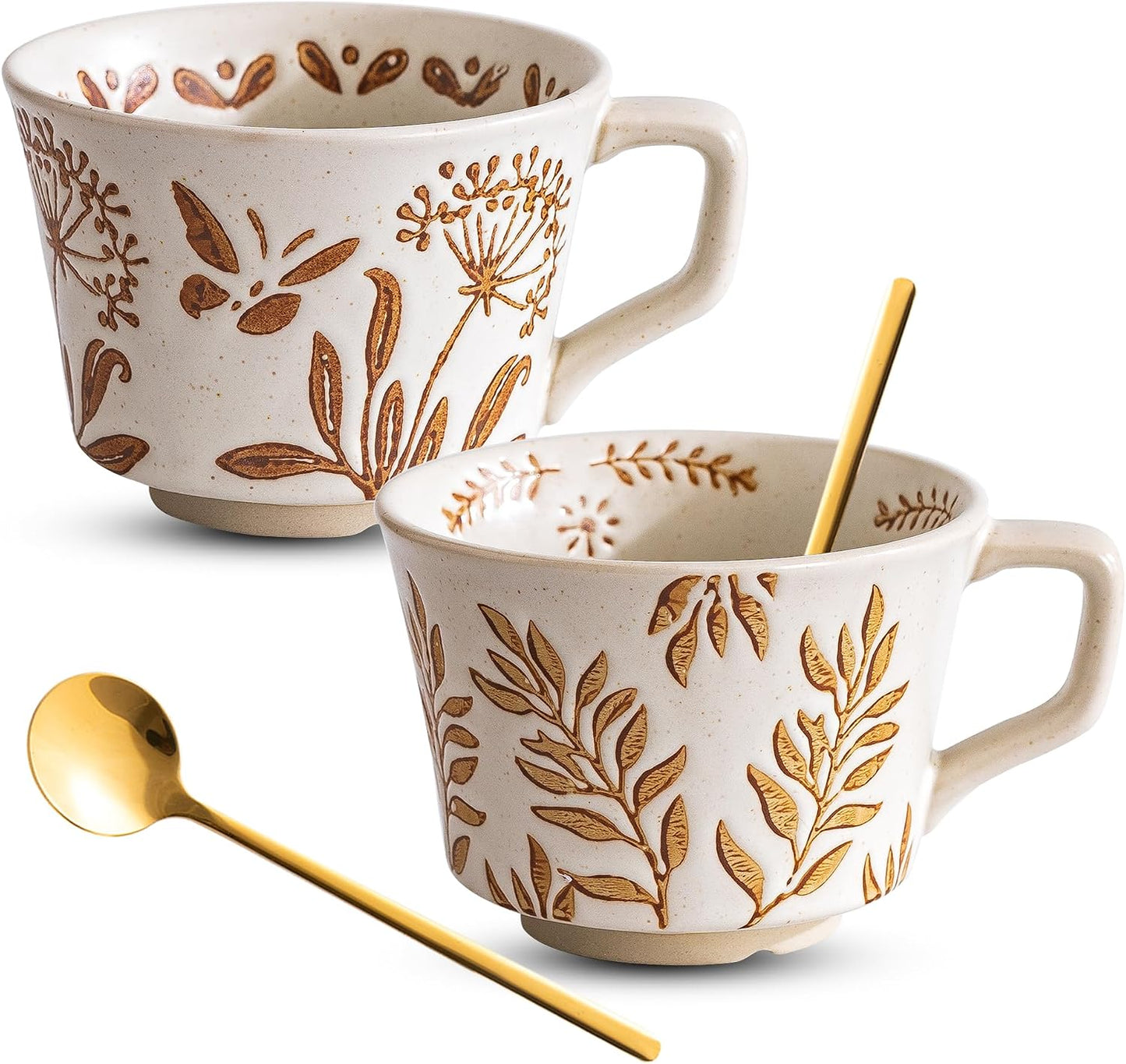 Tazas cerámica 11oz 2 pzas set café 3D para té capuchino