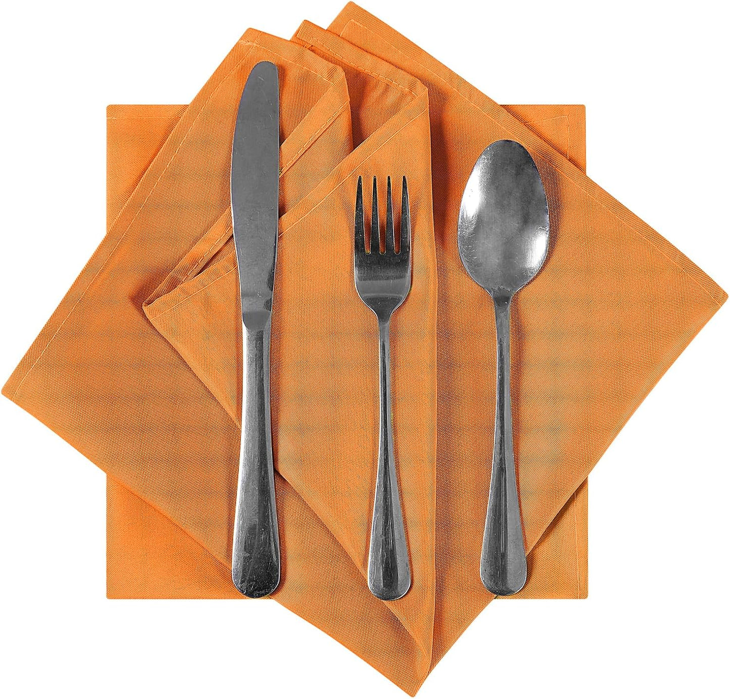 Set 80 servilletas poliéster 17x17pulg cuadradas naranja