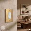 Cubierta interruptor luz latón cepillado placa pared 5x3.13pulg