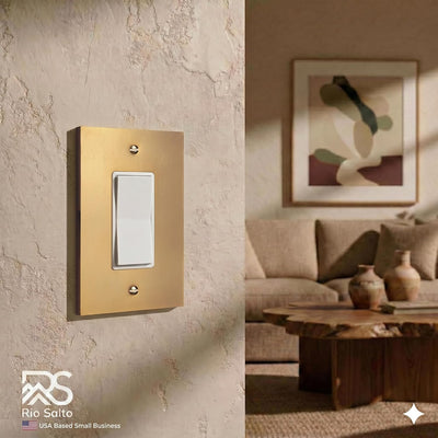 Cubierta interruptor luz latón cepillado placa pared 5x3.13pulg