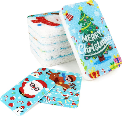Esponja cocina navideña pack 12 pulpa madera y coco alta absorción