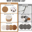 Set 8 posavasos algodón tejido con soporte para bebidas