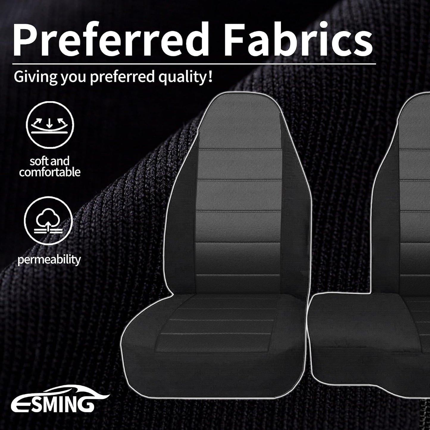 2 Pzas Fundas Asiento Alto Tela 60/40 Ford Ranger XL Negro
