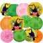 12 Pzas Decoración Tucán Tropical Faroles Luau Pompones Verano