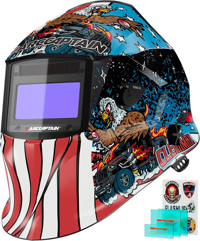 Casco soldadura pantalla grande claridad óptica 4 sensores
