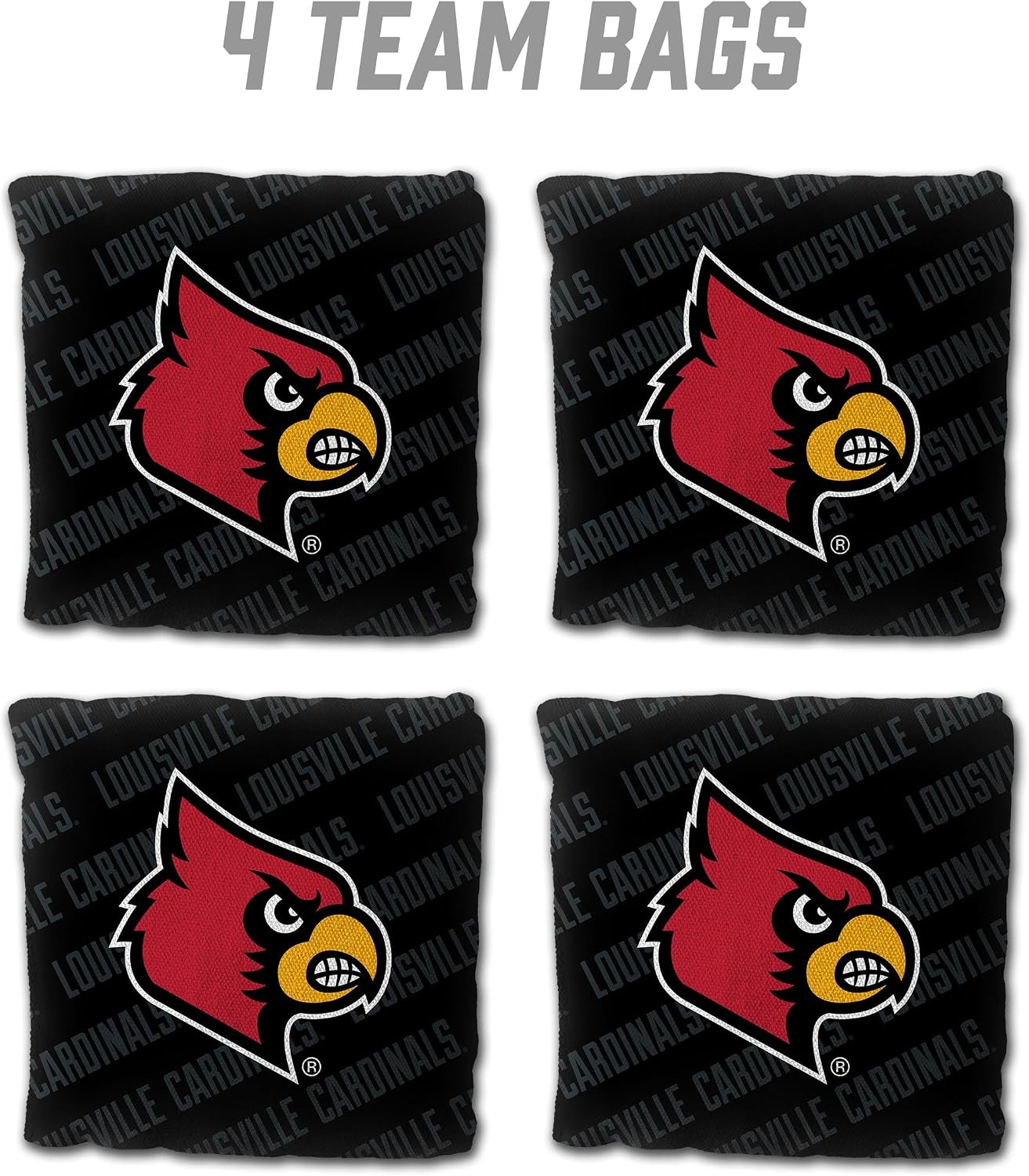 Juego 4 bolsas Cornhole NCAA 6x6pulg 16oz USA