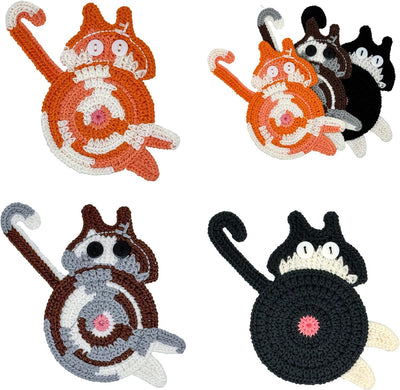 3 Pzas Posavasos para Gatos Tejidos a Mano Absorbentes