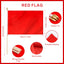 12 Banderas Rojas 12x18pulg con Poste Madera 24pulg Decoración