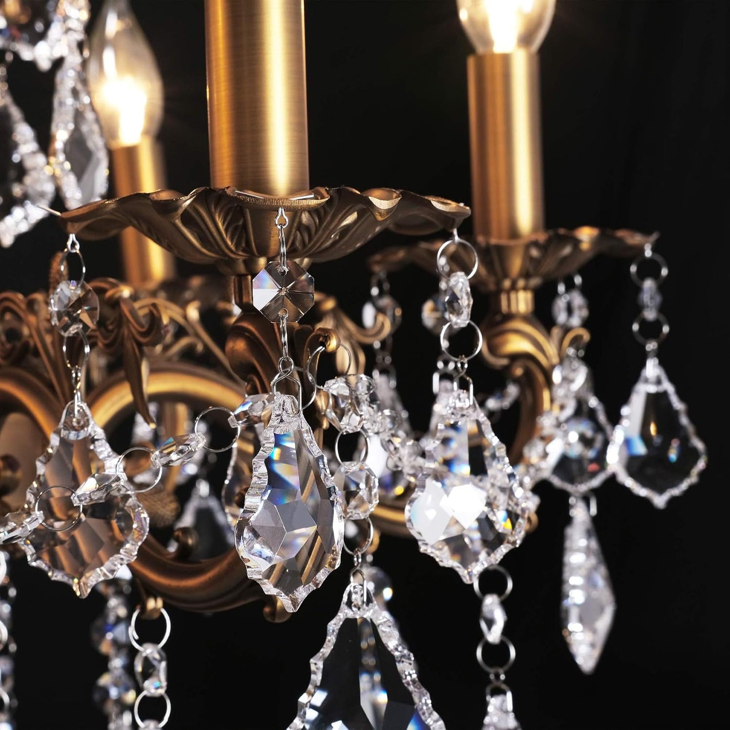 Candelabro cristal 6 luces para comedor sala cocina