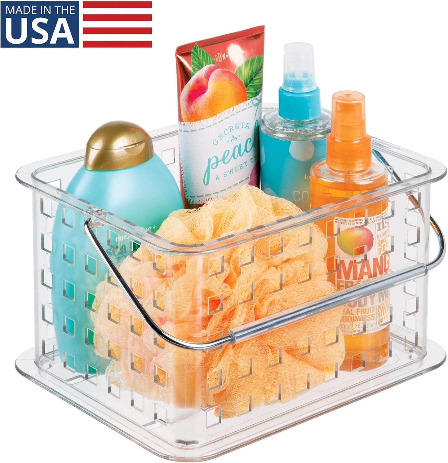 Organiz. ducha transparente pequeño con asa