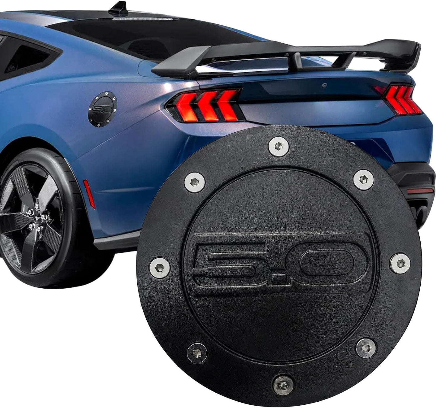 Cubierta tapa gasolina Ford Mustang 24-25 color negro