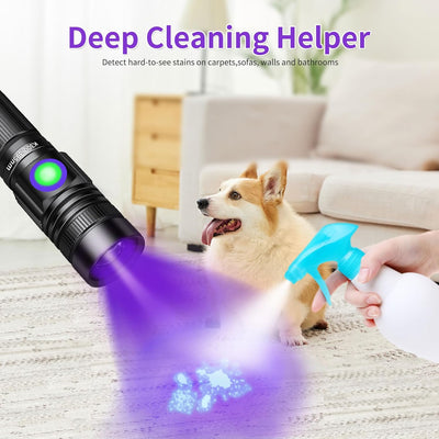 Linterna UV 395nm recargable para resina y orina mascotas