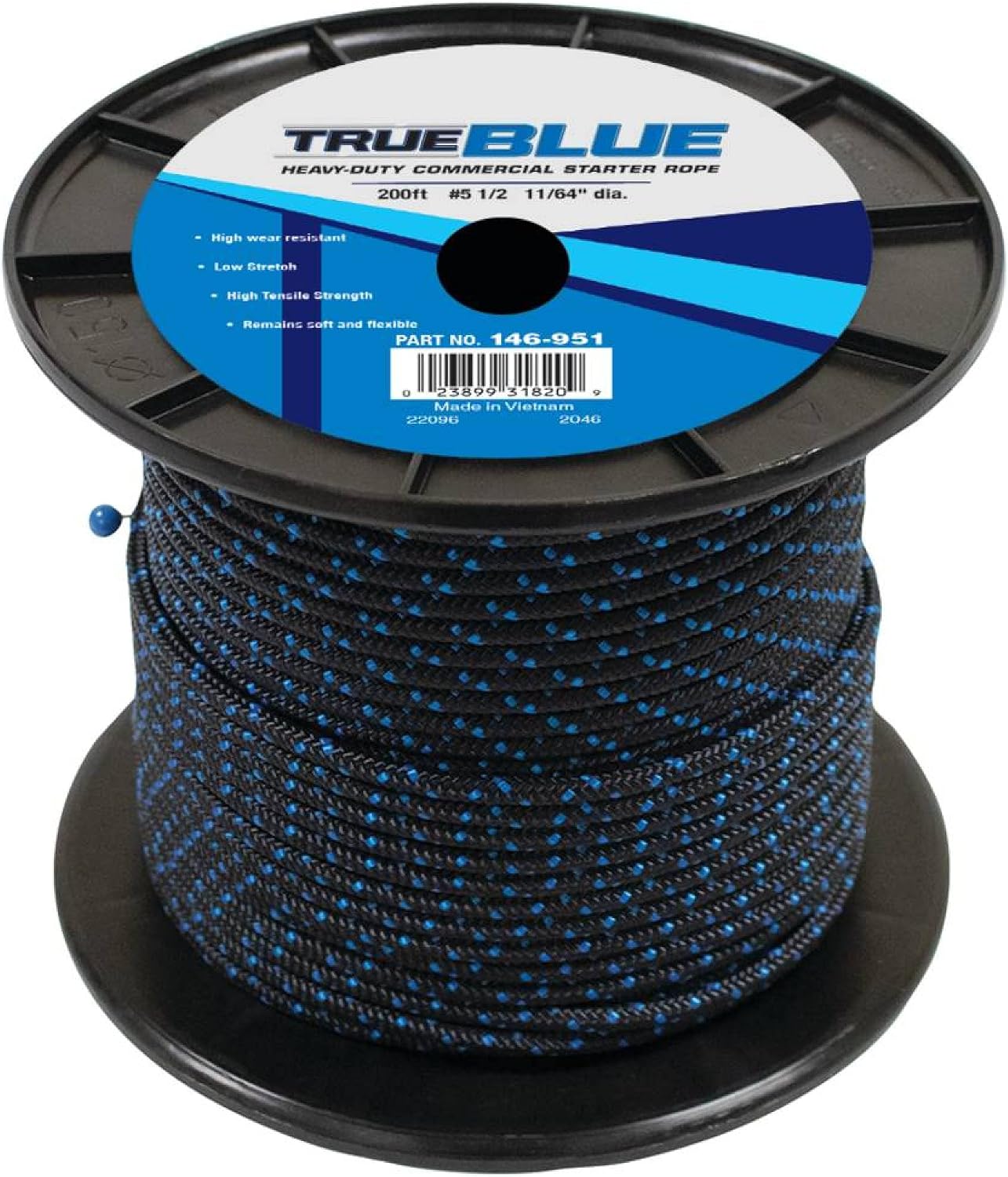 Cuerda arranque trenzada 5.5 11/64 pulg resistente 200pies