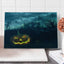 Tabla cortar vidrio templado Halloween calabaza azul