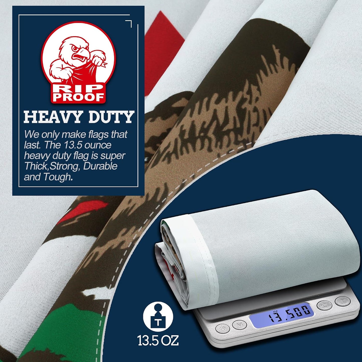 Bandera California 3x5ft 3 capas resistente arrugas