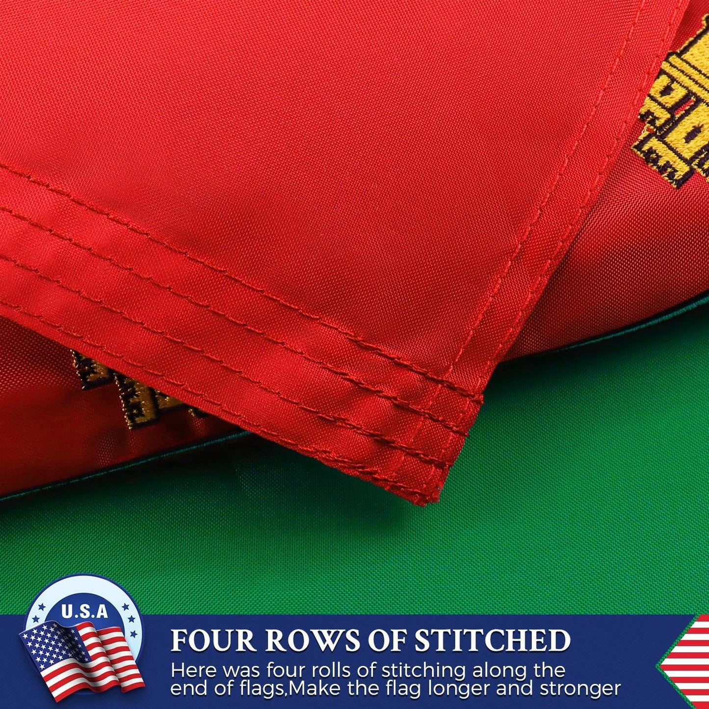 Bandera Portugal doble cara 3x5 nylon resistente exteriores