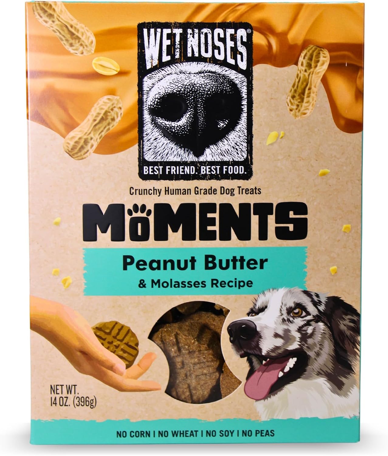 Golosinas crujientes de maní y melaza para perros 14oz sin OMG