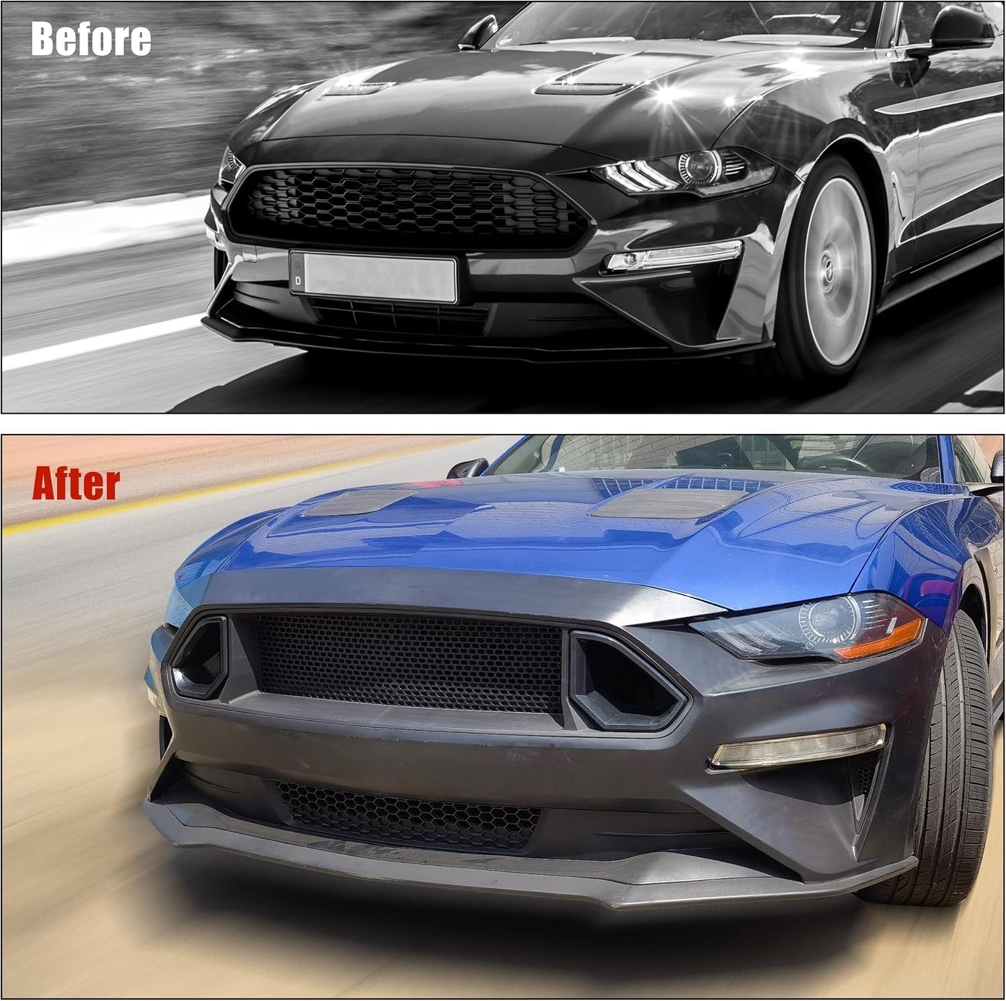 Rejillas parachoques Ford Mustang 18-23 GT EcoBoost patrón