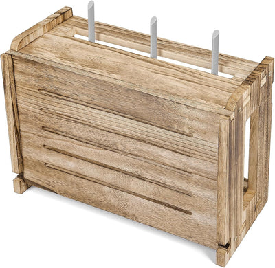 Estante madera para enrutador y organiz. cables