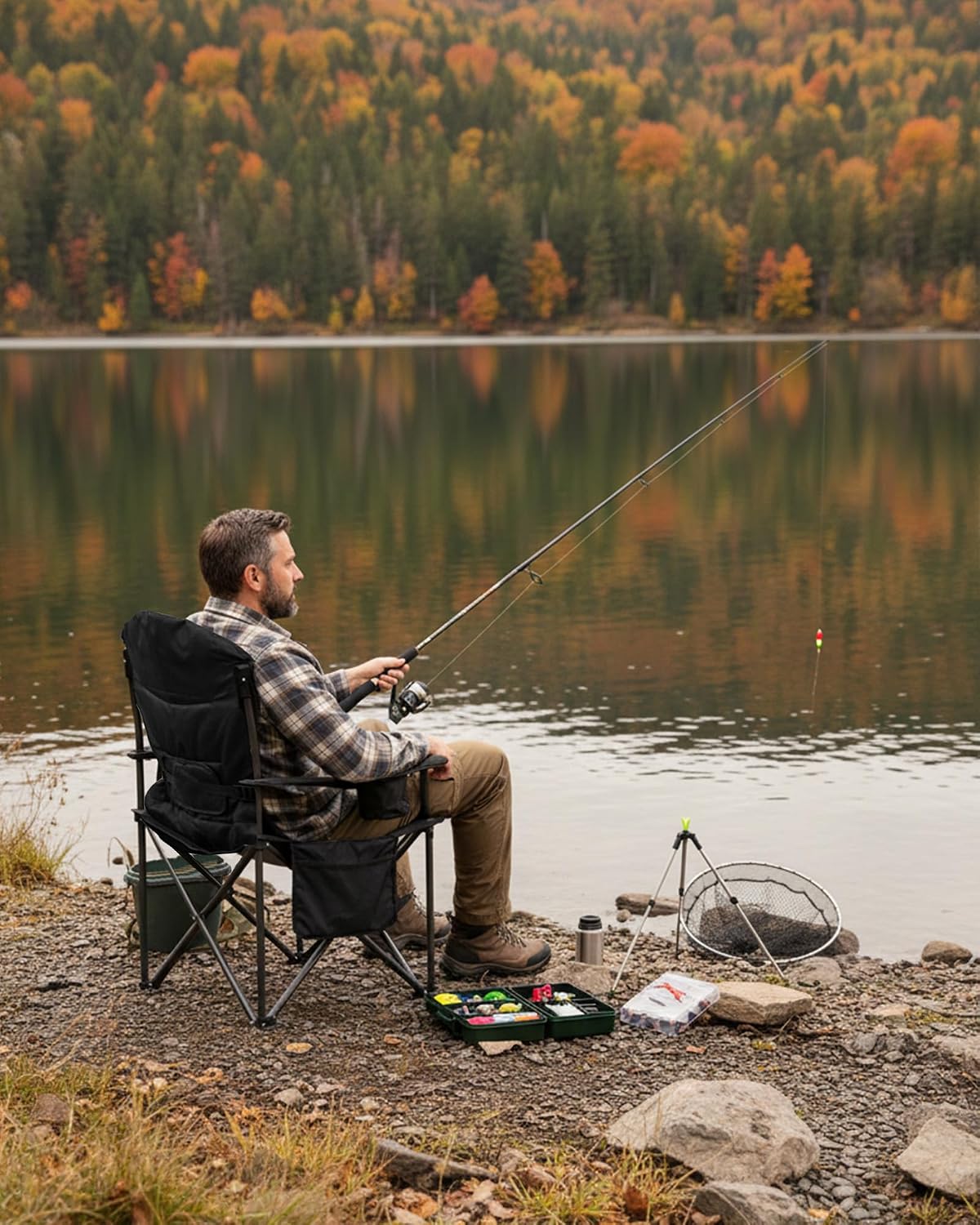Silla plegable gran tamaño campamento asiento acolchado