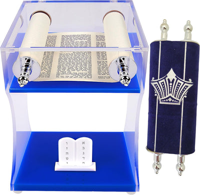 Mesa exhibición acrílico Torah Bimah con scroll 8pulg