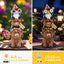 Estatua gnomos vaca 11'' con letrero bienvenida patio