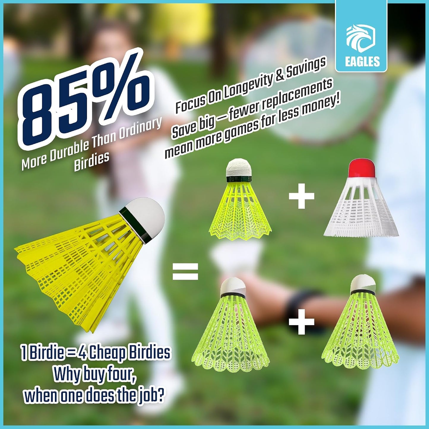 Volantes bádminton nylon para entrenamiento béisbol 24 pzas