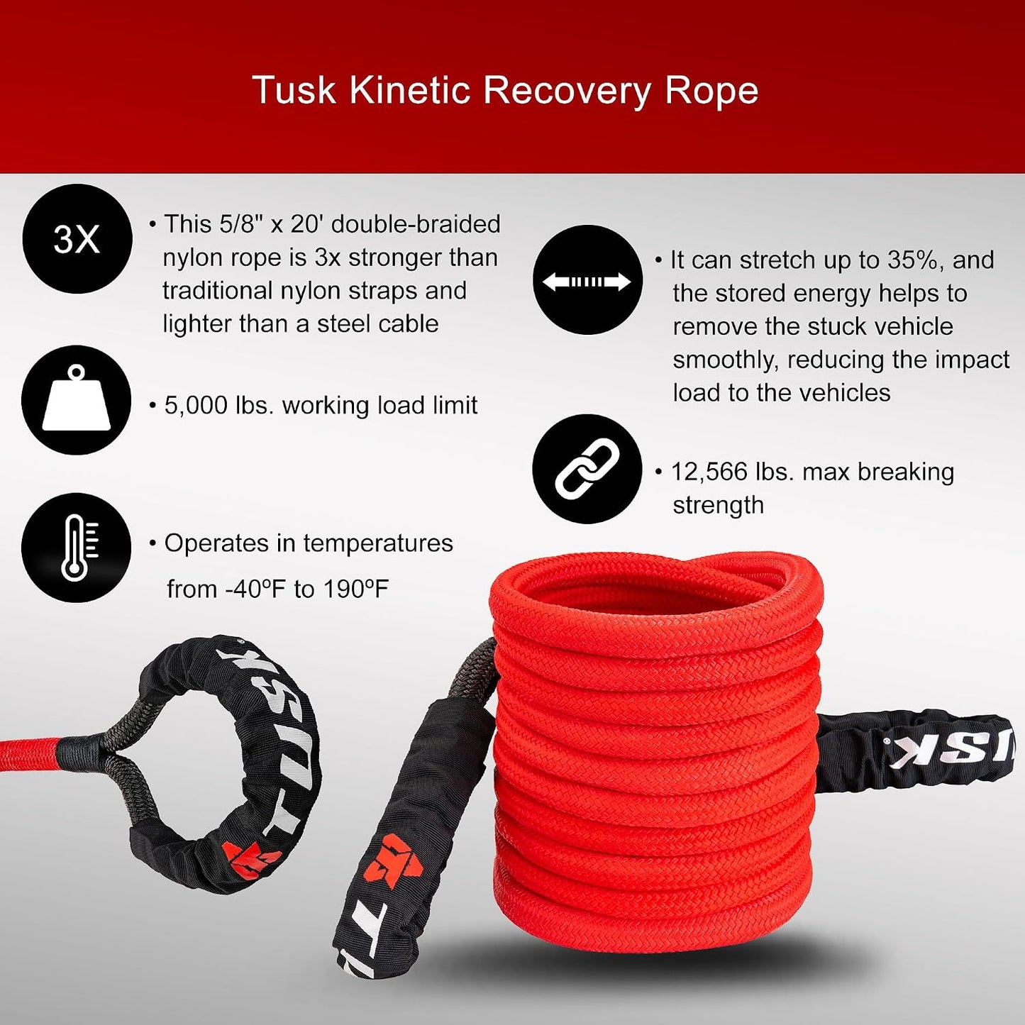 Kit recuperación UTV/ATV cuerda nailon 6m grilletes