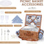 Cesta picnic con manta impermeable y compartimento aislado