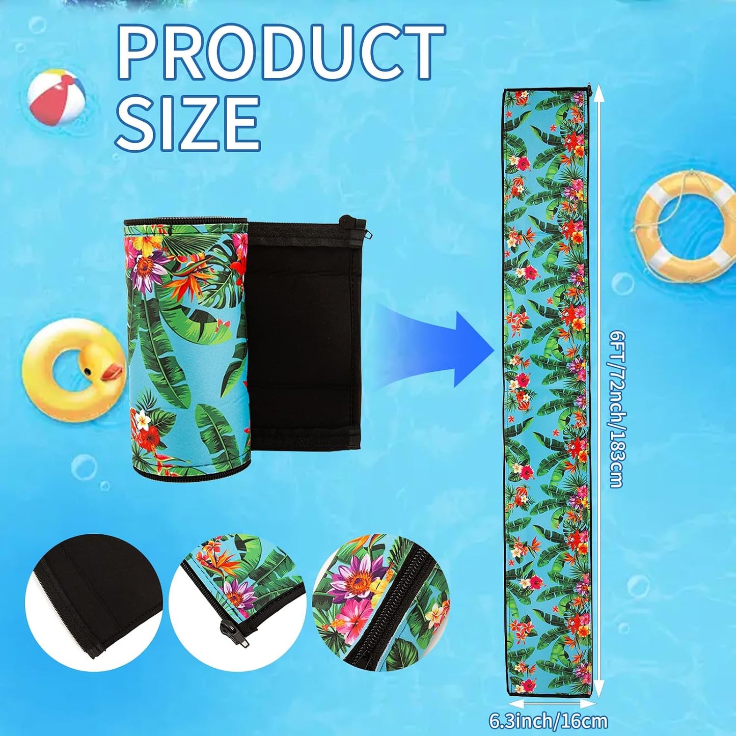 2 fundas antiderrap pasamanos piscina 6ft con cremallera