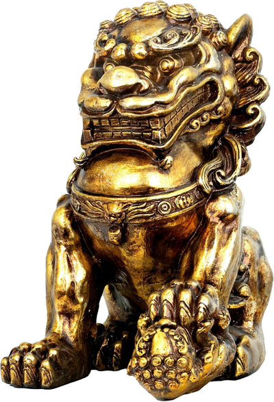 Escultura león resina Feng Shui decoración hogar