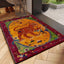 Alfombra vintage 2x3ft flores orientales antideslizante