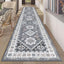 Alfombra pasillo 2x10ft antiderrap estilo bohemio gris