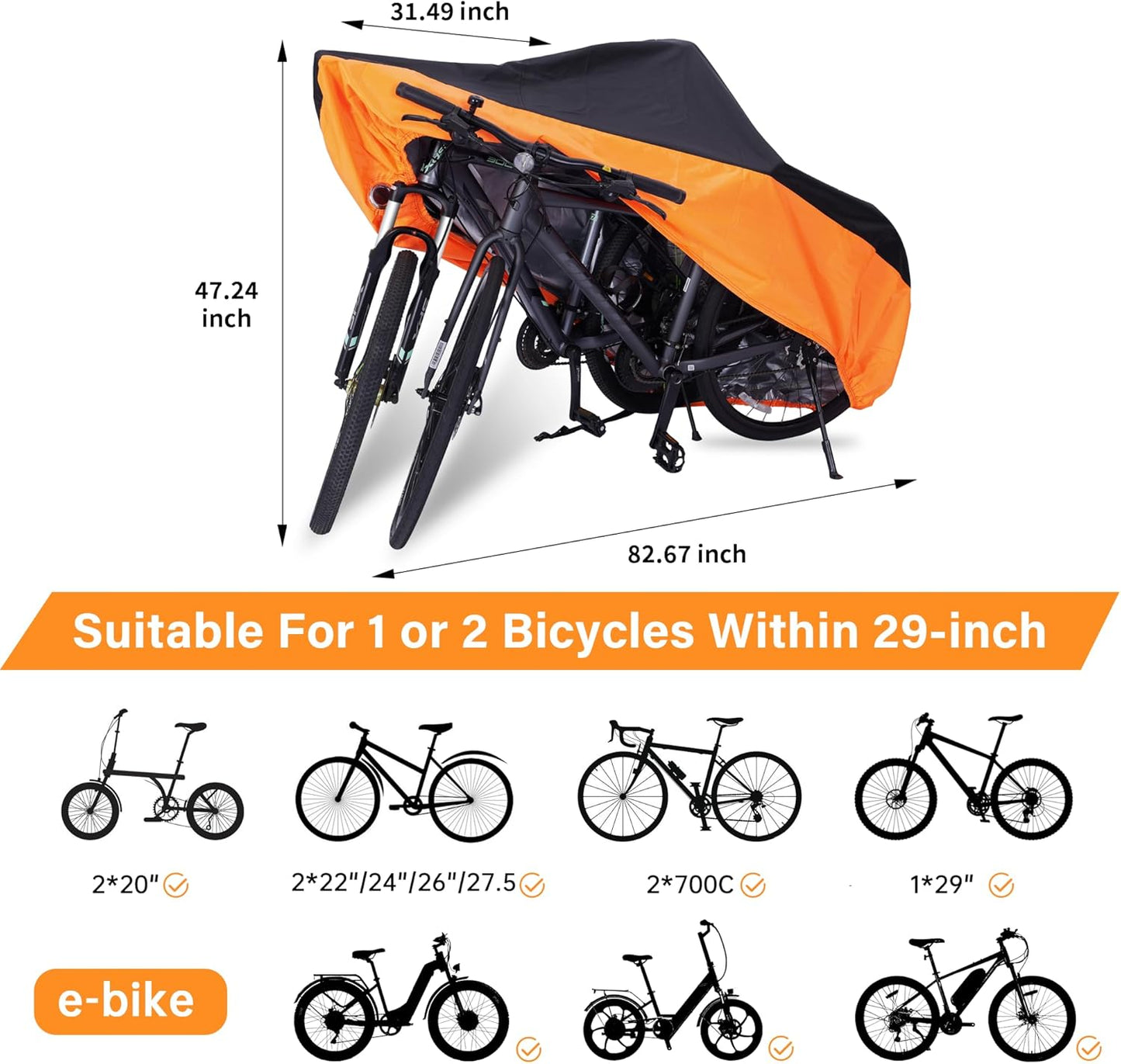 Funda impermeable bicicleta 420d para 1 o 2 bicis