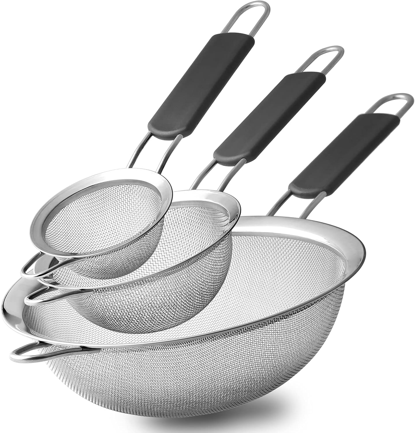 Juego 3 Coladores Acero Inox con Mango Aislado para Cocina