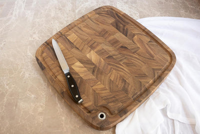 Tabla cortar acacia 14pulg con canal jugo