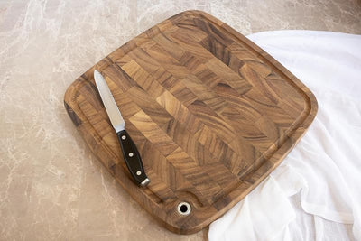 Tabla cortar acacia 14pulg con canal jugo