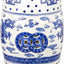 Taburete cerámica azul estilo Chinoiserie dragón