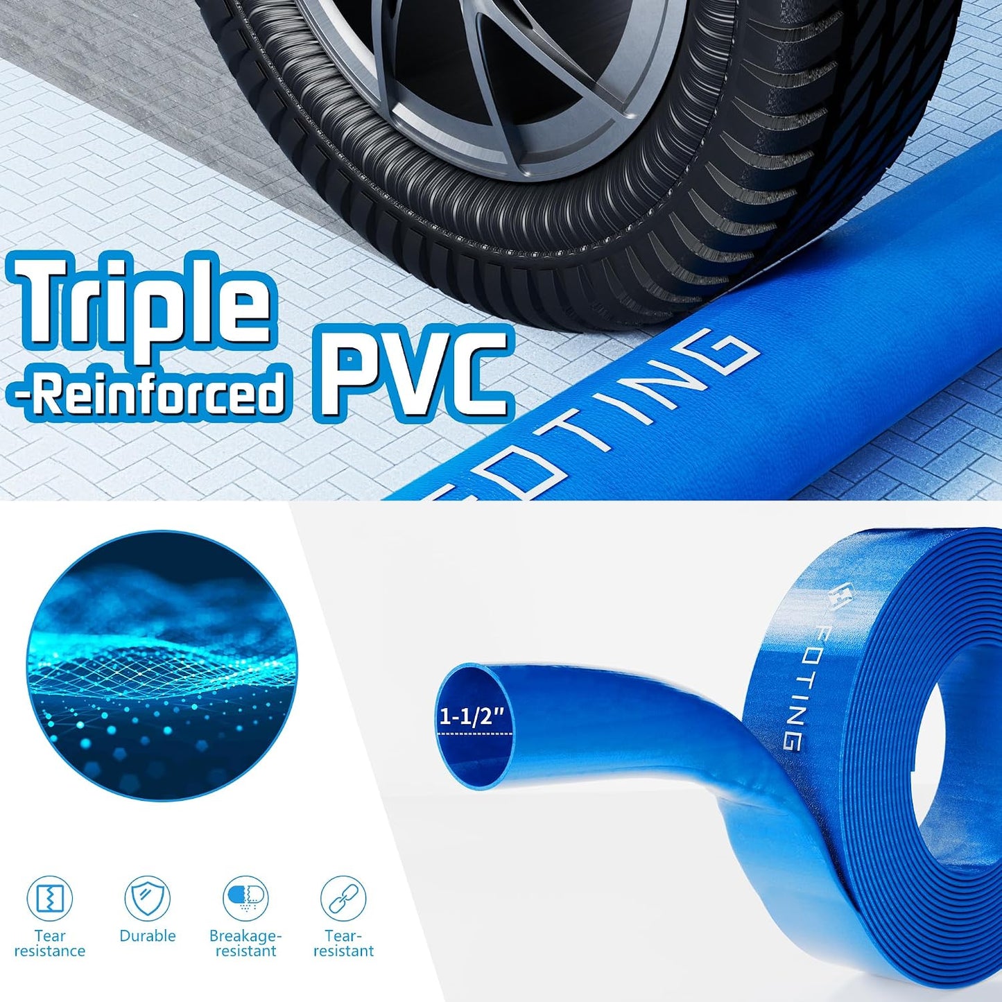 Manguera retrolavado piscina 75ft 1-1/2pulg PVC