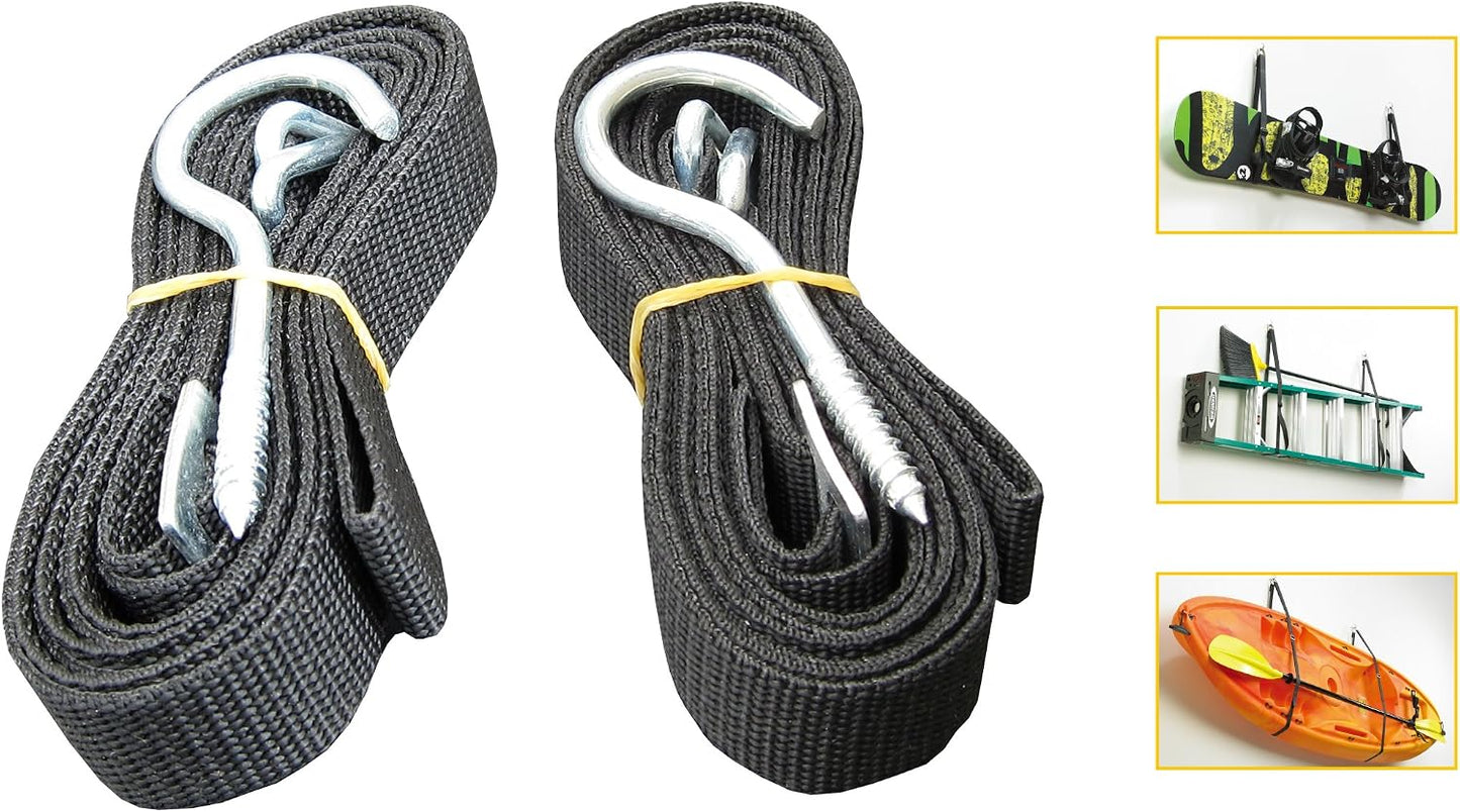 Sistema almacenamiento kayak pared correas ajustables 100lb