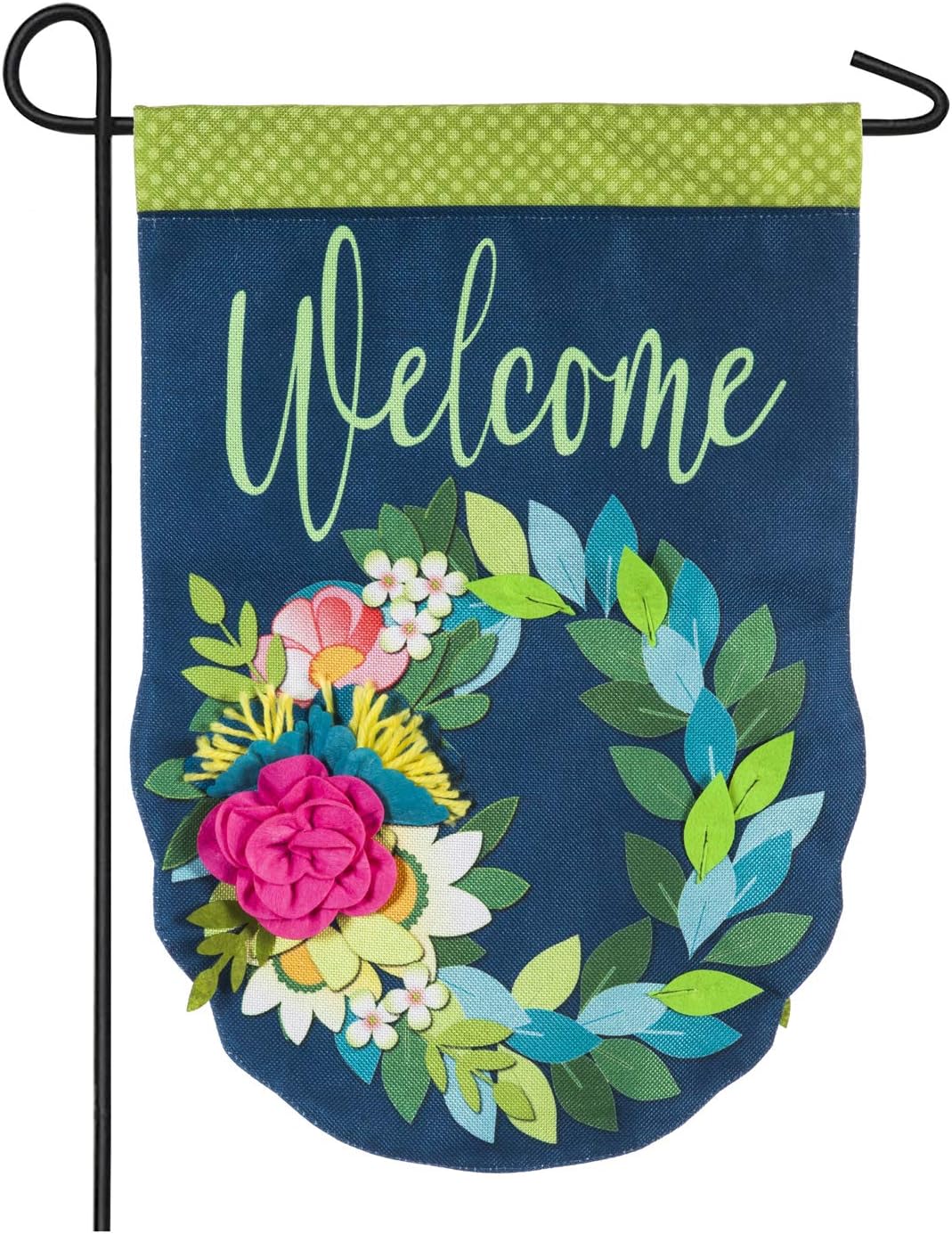 Bandera arpillera jardín florales 12x18" doble cara