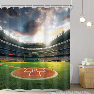 Cortina ducha campo béisbol 60x72pulg deporte profesional