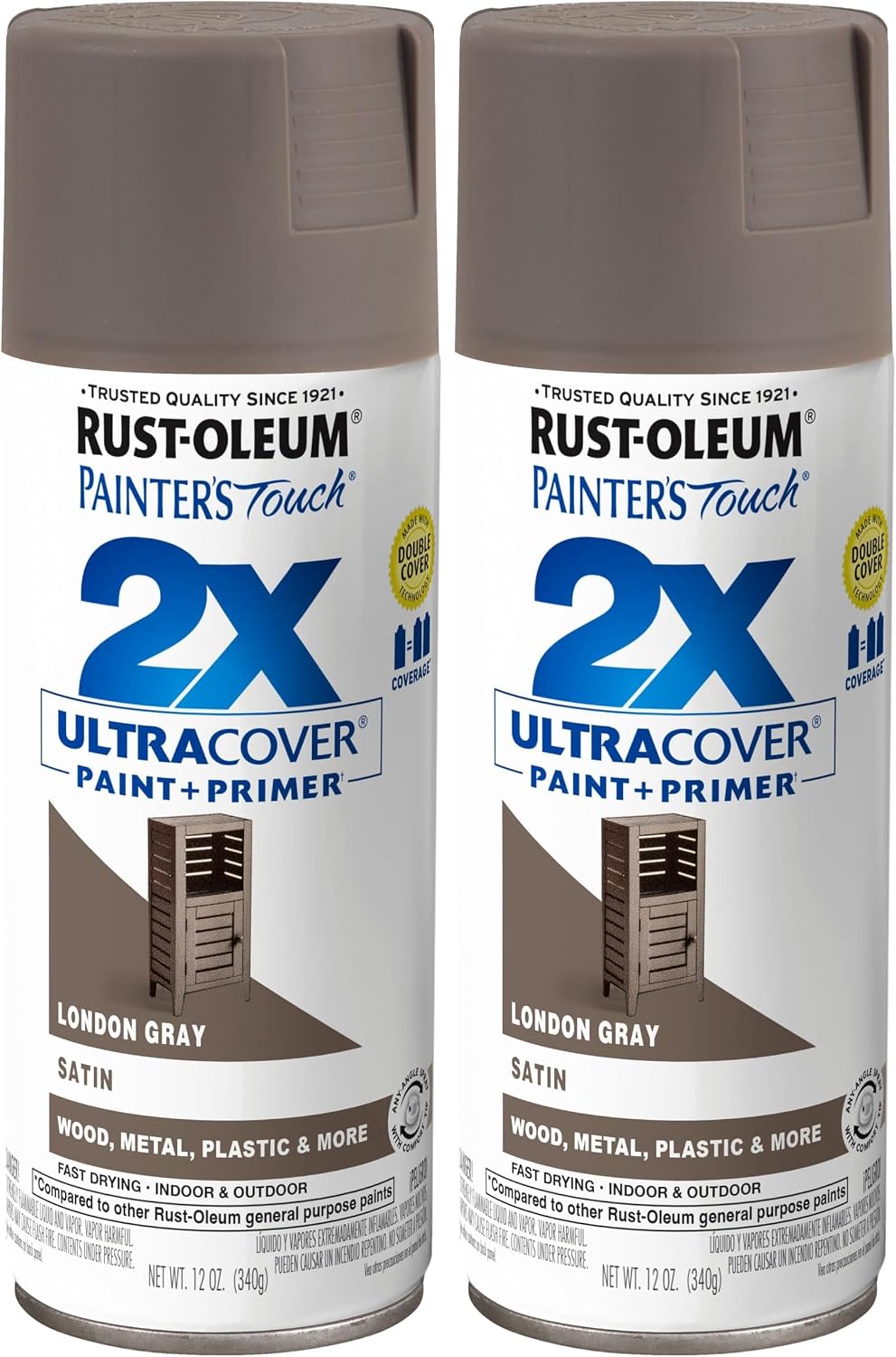 Pintura aerosol 12oz gris Londres satinado pack 2
