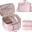 Bolsa maquillaje viaje con divisores ajustables rosa
