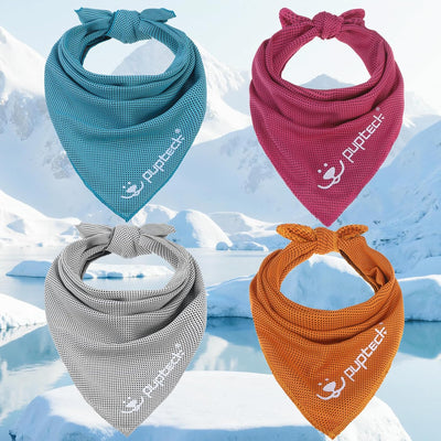Bandana refrescante perro verano set 4 toallas enfriamiento