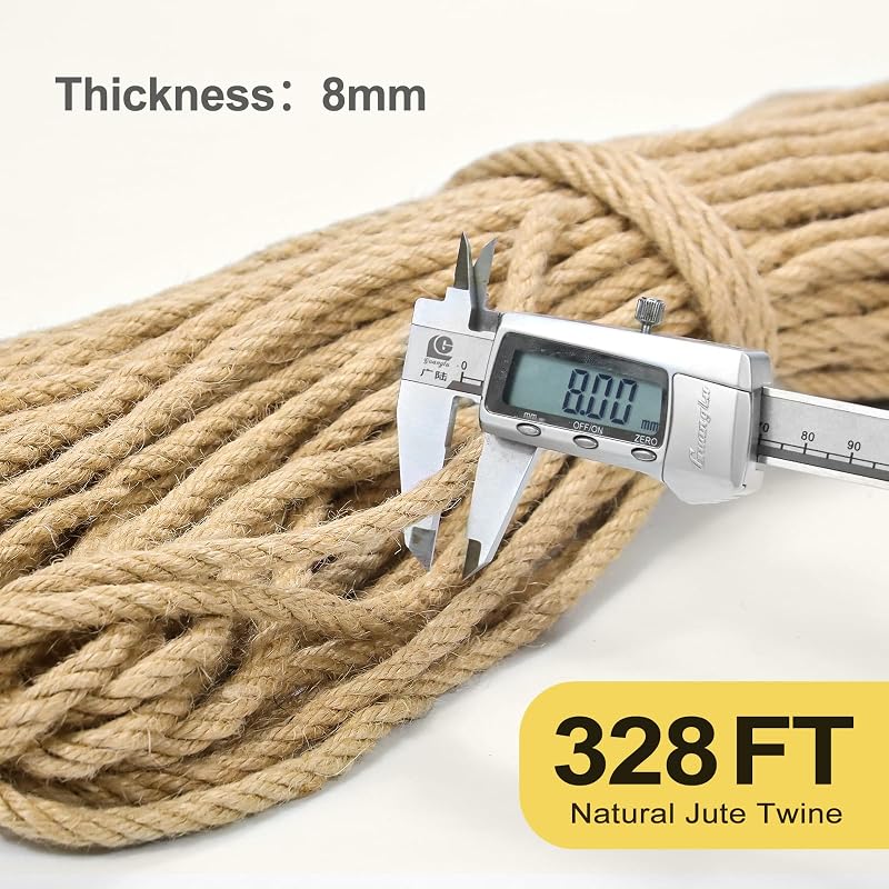 Cuerda yute 100m 8mm resistente ecológica