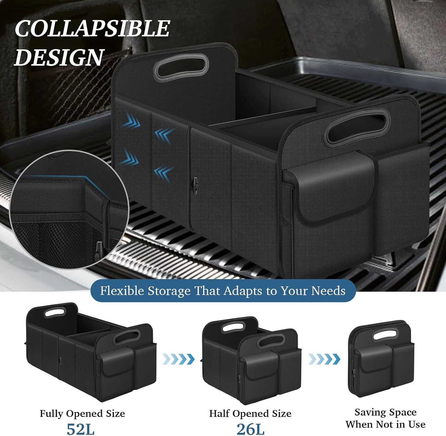 Organiz. maletero plegable impermeable SUV y sedán