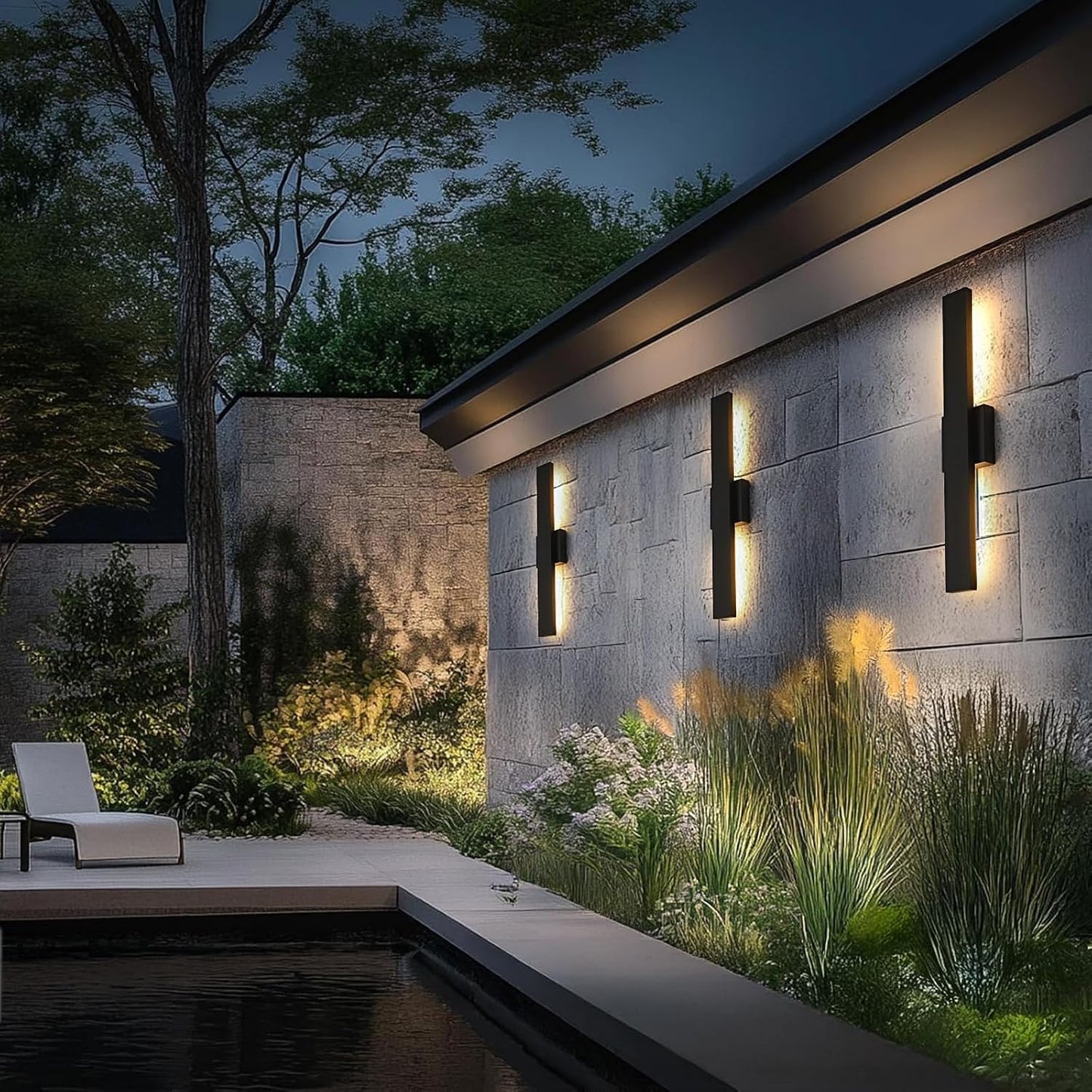 Lámpara pared LED moderna 24W 120V blanco cálido 23.6pulg
