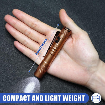 10 Pzas Linterna LED con Bolígrafo Clip Regalo Padre Marrón
